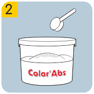 Prélever une cuillère rase d'absorbant solidifiant Color'Abs